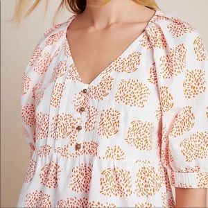 Anthropologie The Art of Anthropologie Featuring Moglea Puff Sleeve Top S